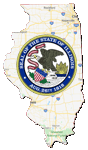 Illinios State Map with Seal