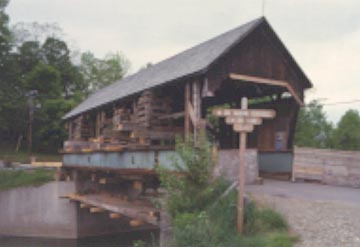 Warren Covered Bridge Renovation Photo by Joe Nelson July 5, 2000