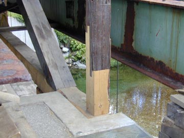 Warren Covered Bridge Renovation Photo by Joe Nelson July 5, 2000