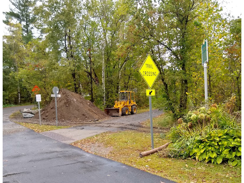 Cambridge Junction Covered Bridge work zone photo by Marcel andJeanne Beaudry