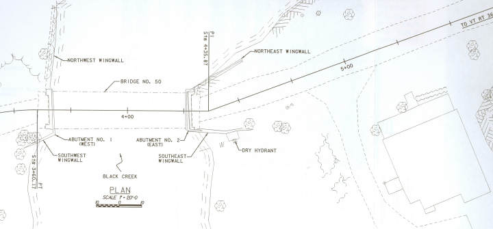 East Fairfield Covered Bridge Plan View of Existing Conditions