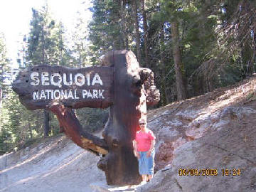 Liz at Sequoia National Park Sign