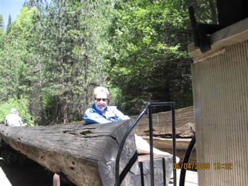 Yosemite Mountain RR car with Liz