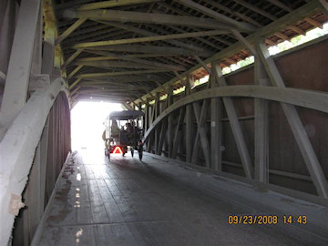 Leaman Place Bridge with tourist wagon