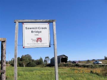 Sawmill Bridge sign board