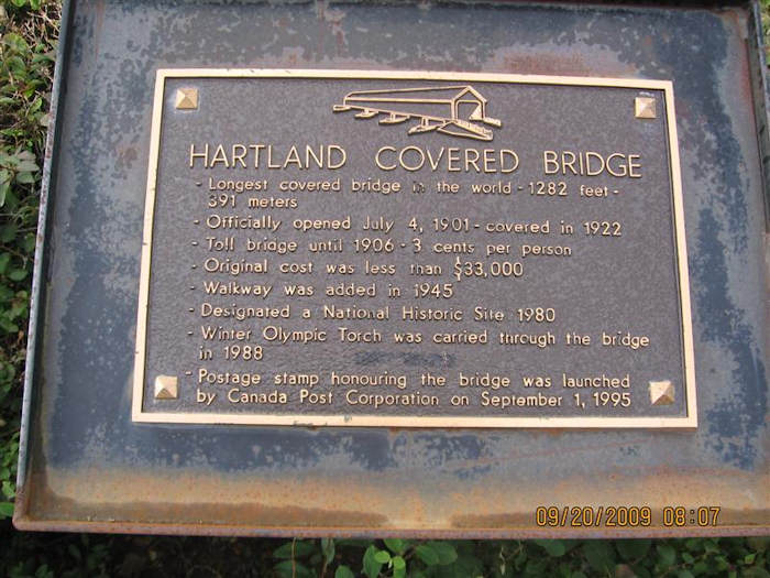Hartland Bridge sign
