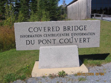 Covered Bridge Info Center sign