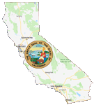 Google Map of California with state seal