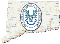 Google Map of Connecticut with state seal