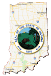 Google Map of Indiana with state seal