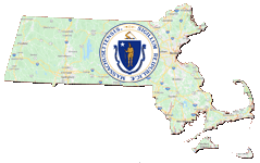 Google map of Massachusetts with seal
