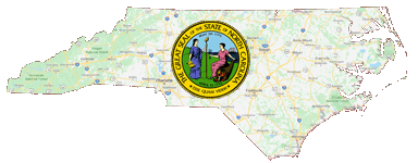 Google Map of North Carolina with state seal