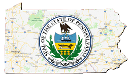 Google Map of Pennsylvania with state seal