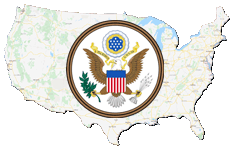 Google map of United States with seal