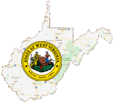 Google map of West Virginia with seal