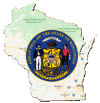 Wisconsin State Map with Seal