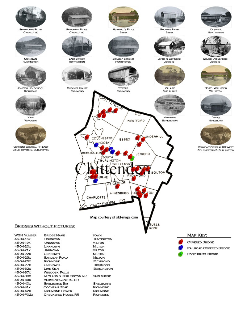 Chittenden County Lost Covered Bridges