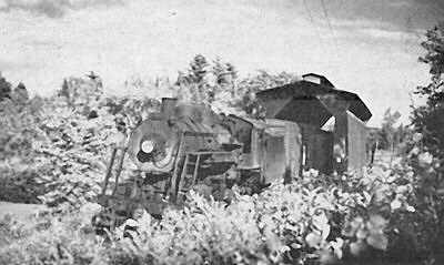 Steam era photograph of covered bridge near Hardwick, VT