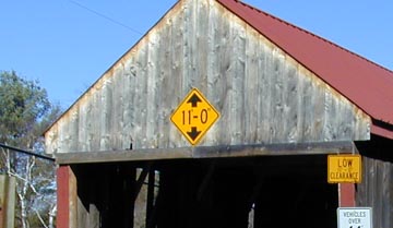 Sayers Covered Bridge height sign