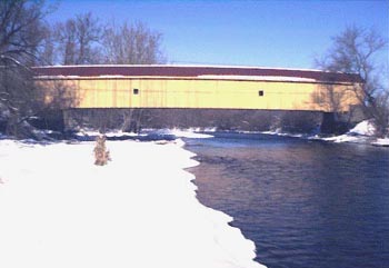 Hamden Covered Bridge<br>Photo by Dick Wilson<br>January 13, 2001