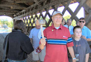 Ceremonial hammer made from bridge material