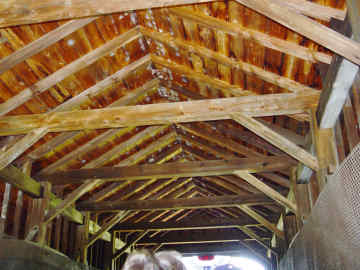 Hyde Hall Covered Bridge - An interior view