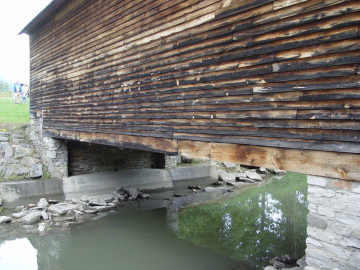 Abutment view of the Hyde Hall Bridge