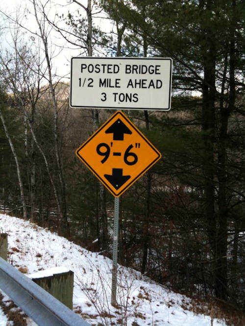 Bartonsville Bridge Signage, South Approach Photo by Ray Hitchcock, Dec. 8, 2009