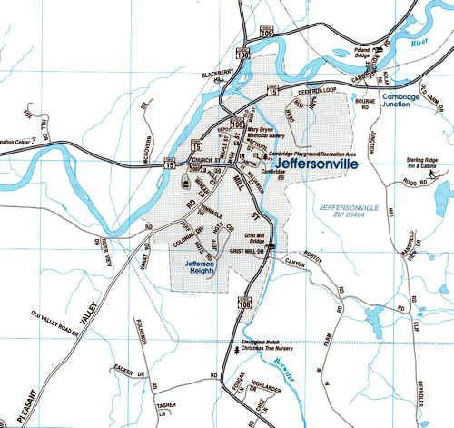 Map of Jeffersonville, Vermont