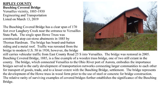 Busching Covered Bridge DNR Press Release