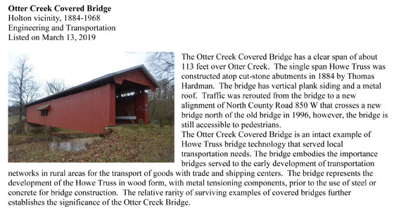 Otter Creek Covered Bridge DNR Press Release