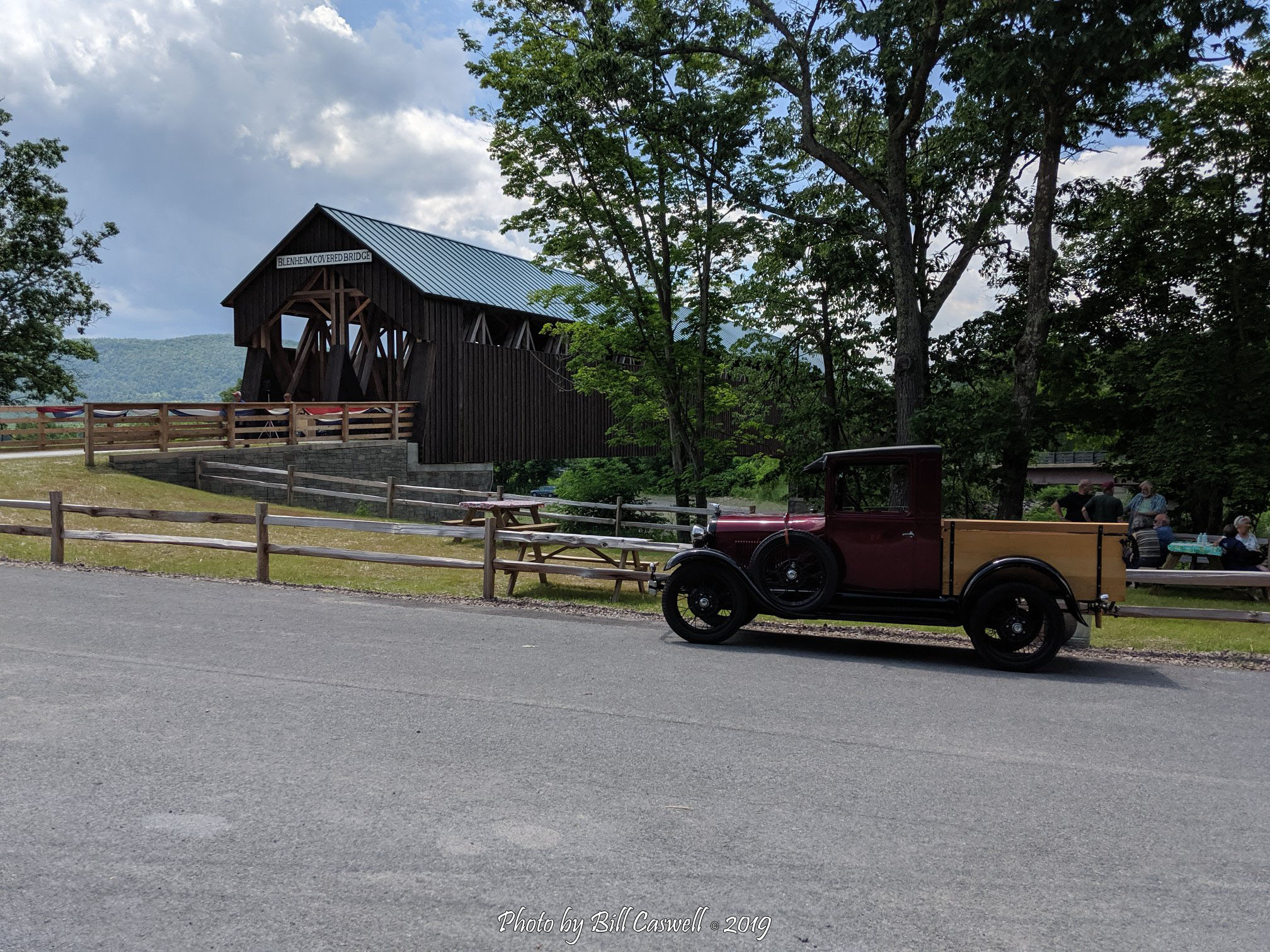 Blenheim Covered Bridge and Antique Car