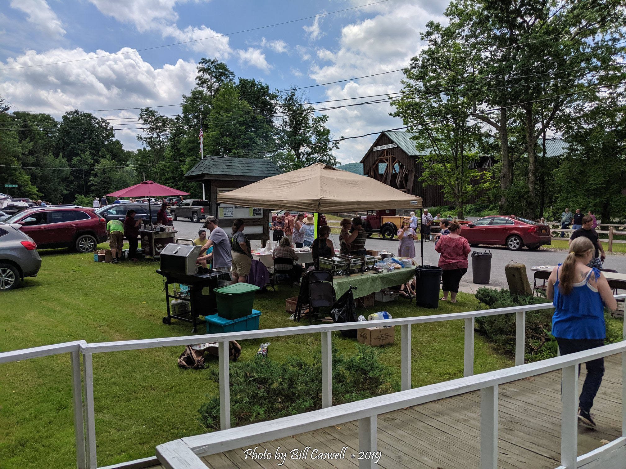 Another view of the assembled crowd at the new Blenheim Covered Bridge