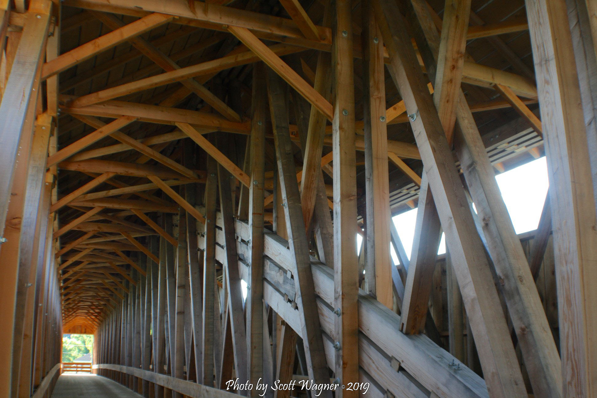 Another view of the Inside Truss of the new Blenheim Covered Bridge