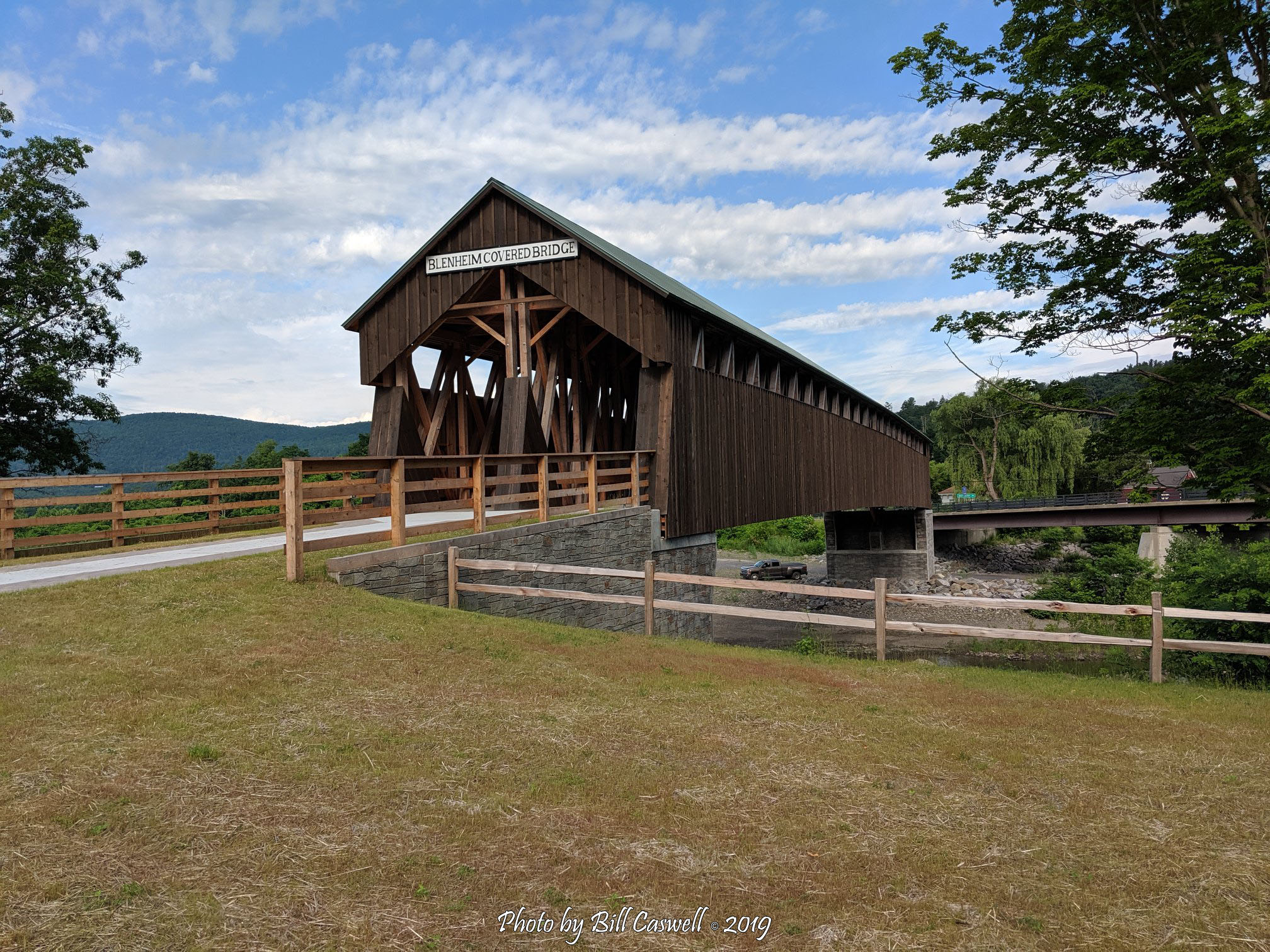 Side View of the new Blenheim Covered Bridge