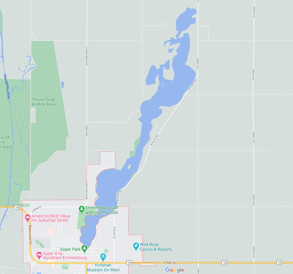 Google map of Five Island Lake