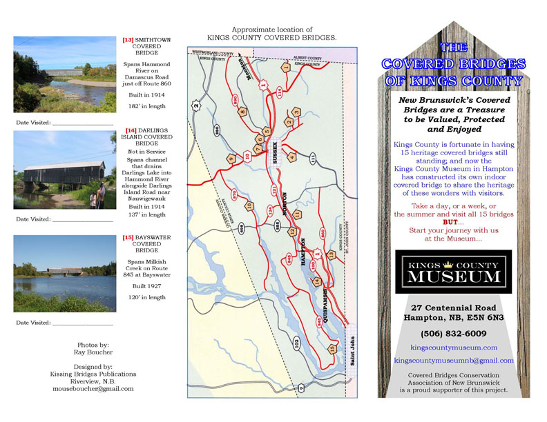 Covered Bridges of Kings County, NB brochure