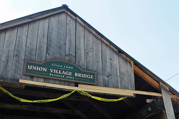 Union Village Covered Bridge damage 