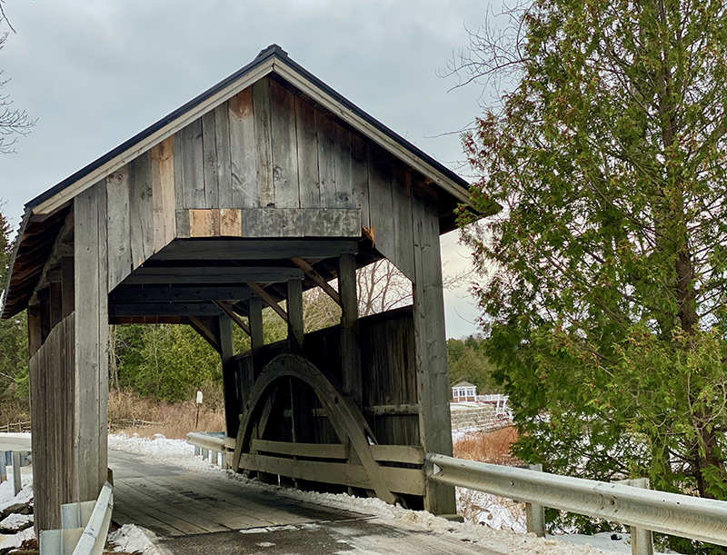 Holmes Creek Covered Bridge damage