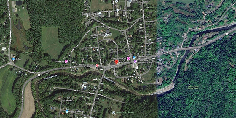 Main Street Arts map Saxtons River, Vt